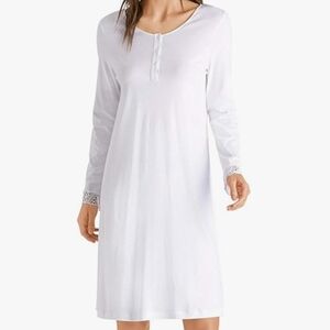 HANRO Women's Flora Long Sleeve Nightgown M